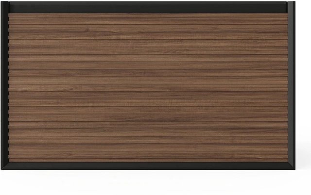 Waschbeckenunterschrank Baniva in Schwarz und Dunkel Naturfarben mit gestreiftem Design, Breite: 80 cm, Höhe: 45 cm, Tiefe: 46 cm - Bild 1