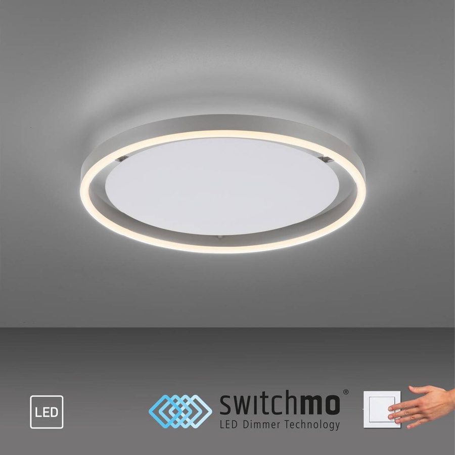 Just Light LED-Deckenleuchte Ritus 15391-95 in Weiß und Aluminium, 23,5W, warmweiß, H x B x T: 5,3 x 39,3 x 39,3 cm - Bild 2