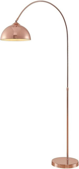 Lindby Bogenleuchte Lennart Stehlampe aus Metall in Kupfer, höhenverstellbar, E27, Höhe: 230 cm, Breite: 92 cm, Tiefe: 30 cm - Bild 1