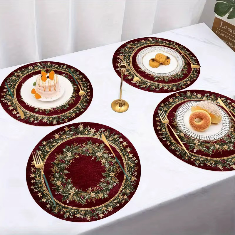 VIKAMA 4-teiliges Weihnachts-Tischset-Set für Feiertagsfeiern und Tischdekoration - Bild 3