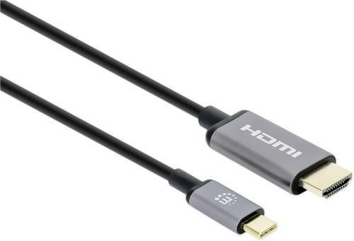 Manhattan USB-C auf HDMI 2.0 Kabel in Schwarz, Länge: 2,00 m - Bild 1
