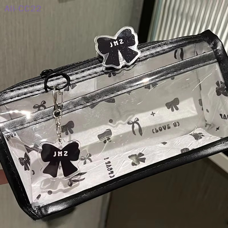 JETTING Transparentes Cartoon-Federmäppchen in Schwarz, mehrschichtiges Schreibwaren-Etui aus Kunststoff - Bild 2