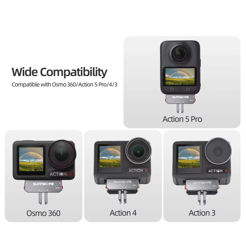 Magnetische Adapterhalterung aus Aluminiumlegierung für DJI Osmo Action 5 Pro 4 3, faltbare Halterungsbasis und Kamera-Stativ-Adapter-Zubehör - Bild 3