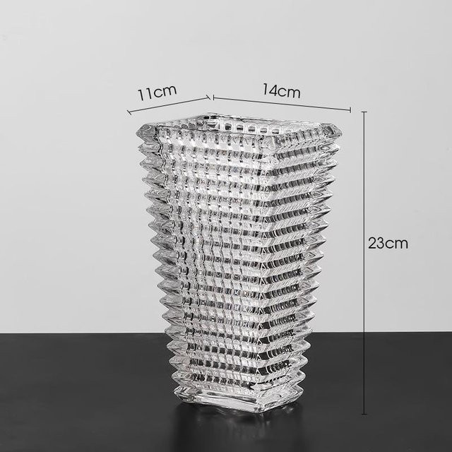 Elegante Kristallglas-Vase in Square-Form, transparent, Höhe: 23 cm - Bild 1