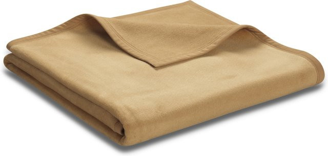 Biederlack Wohndecke Unicolour Beige aus Baumwolle und Polyacryl - Bild 1