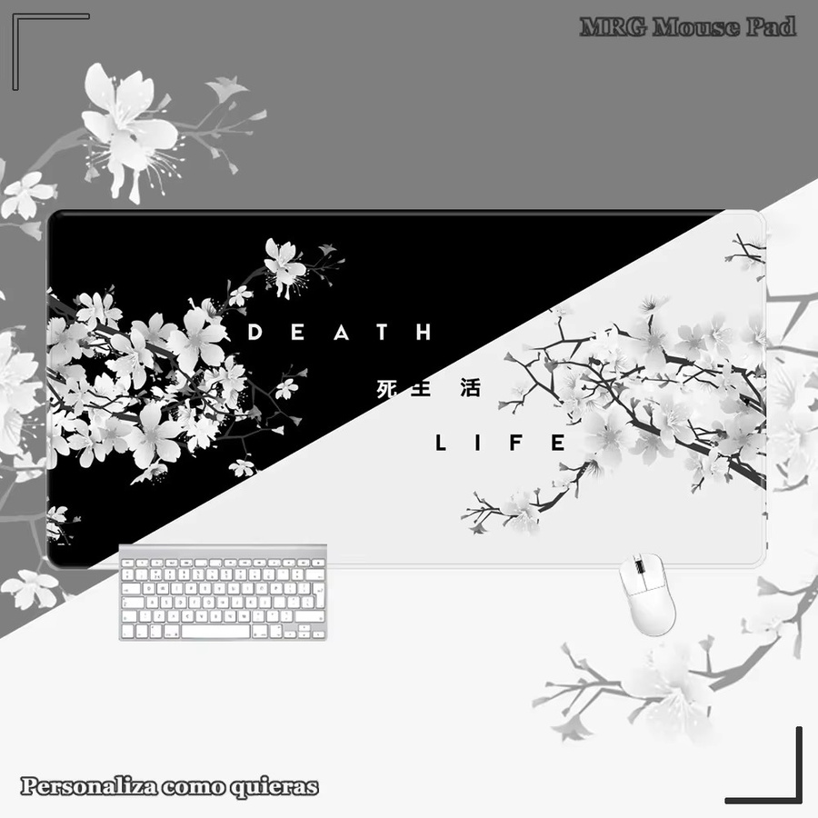 Mairuige Gaming Mauspad mit Yin-Yang Blume Anime Design als Schreibtischunterlage - Bild 3