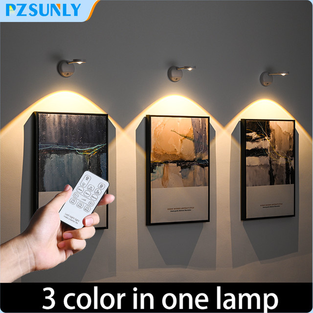 Pzsunly LED Nachtlicht mit Bewegungsmelder als kabellose Wandleuchte für Küche, Schlafzimmer und Wohnzimmer, Weiß, USB-Betrieb - Bild 1
