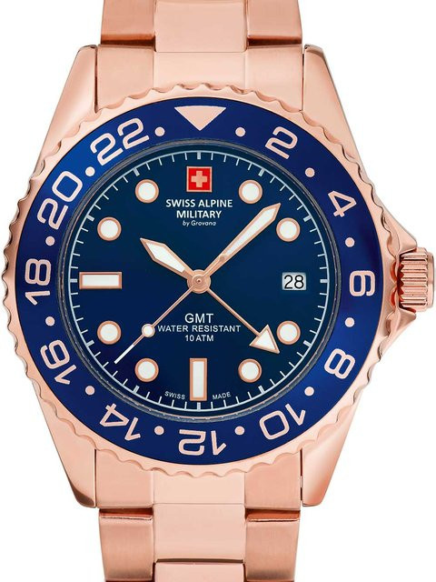 Swiss Alpine Military Armbanduhr, Quarz, Edelstahl, Blau, 42 mm, Herren - Bild 1