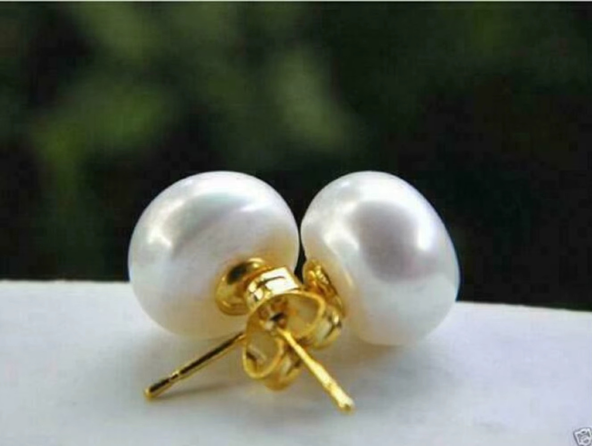 RWBUY Akoya Perlenohrringe, 14k Gold, Weiß - Bild 2