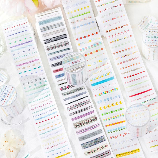 Glitzerndes Washi-Tape aus synthetischem Papier mit bunten Streifen und Energiemotiv für DIY-Projekte in Multicolor - Bild 1
