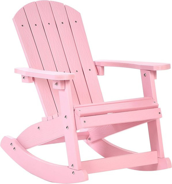 Beliani Schaukelstuhl Rosa im Retro-Design für Kinderzimmer und Garten, B/T/H: 68 x 52 x 67 cm - Bild 1
