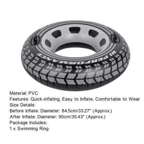 HaoYunLai Schwimmring, Schwarz, Unisex - Bild 2