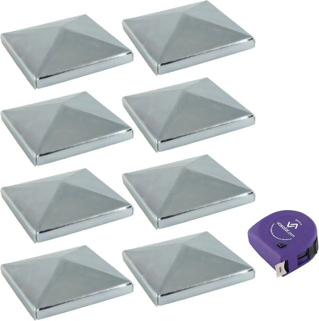 vasalat Set Pfostenkappe aus verzinktem Stahl in Silber, Breite: 8 cm, Höhe: 8 cm - Bild 1