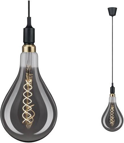 Paulmann Ketil 50381 Pendelleuchte LED E27 in Schwarz mit transparentem Glas - Bild 1