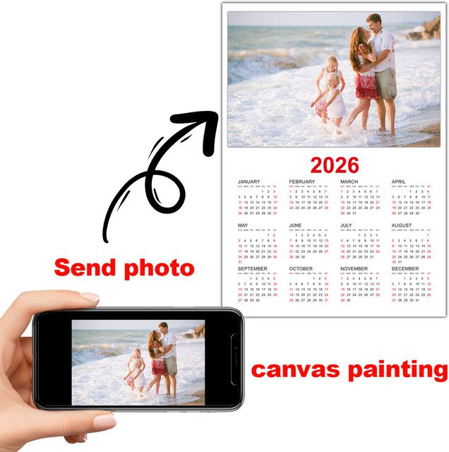 Personalisierter Fotokalender 2026 als Leinwanddruck von Art Home C, individuell gestalteter Familienfotokalender in Multicolor, ungerahmt - Bild 1