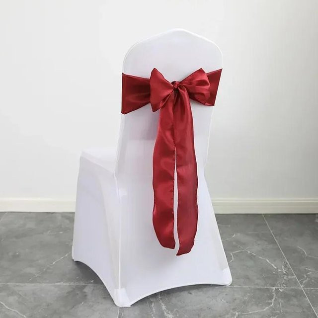 10er Set Satin Stuhlschärpen in Roségold für Hochzeiten und Events, B/H: 17 x 275 cm - Bild 1