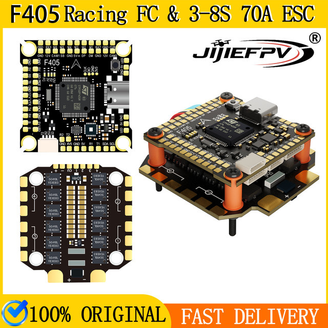 DAKEFPV F405 55A Stack FC und 4in1 ESC in Schwarz, B/T: 30,5 x 30,5 mm, ICM42688P BLS55A, kompatibel mit INav und Betaflight - Bild 1