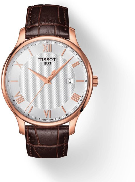 Tissot Armbanduhr, Leder, silbernes Zifferblatt, Quarz, Herren - Bild 1