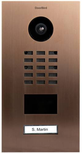 DoorBird D2101V IP-Video-Türsprechanlage LAN Außeneinheit aus Edelstahl V2A in Bronze-Optik - Bild 1