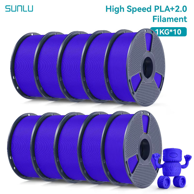 SUNLU PLA+ 2.0 Hochgeschwindigkeits-Filament für FDM 3D-Drucker, Blau, 10 kg - Bild 6