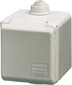 Mennekes CEE Wandsteckdose Cepex 32A, 5p, 6h, 400V, IP44, weiß/grau - Bild 1