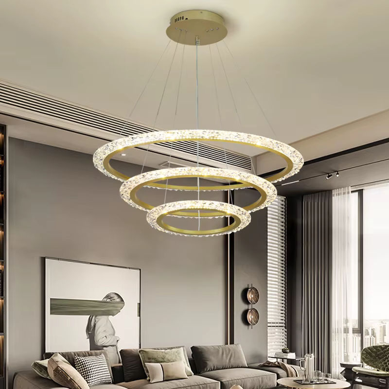 TONDI LED-Kronleuchter in Gold/Messing, luxuriöser Ring-Deckenleuchter für Wohnzimmer, Esszimmer, Schlafzimmer und Küche - Bild 4