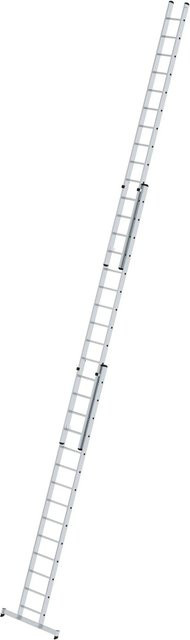 PROREGAL Sprossen-Schiebeleiter 3-teilig mit Traverse in Silber, 3 x 14 Sprossen - Bild 1