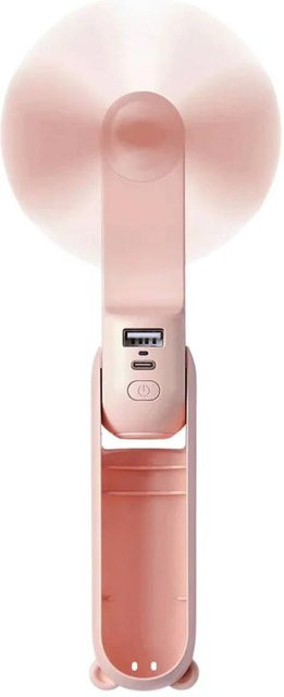 Jisulife Mini-Ventilator Life8 Tragbarer Handventilator mit Powerbank-Funktion und Taschenlampe in Rosa - Bild 1