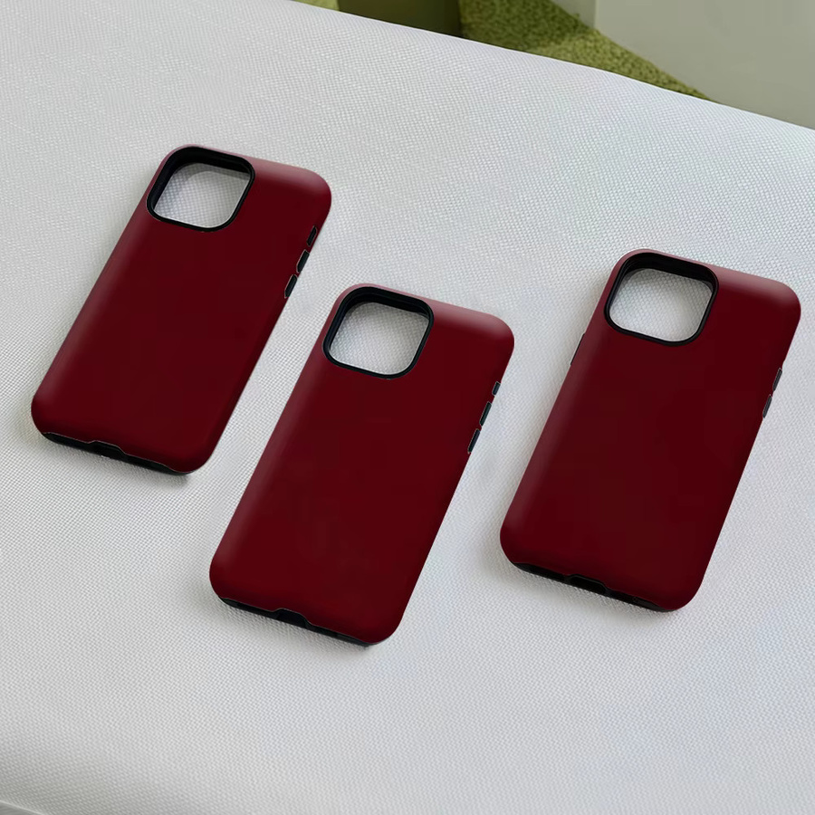 Potdemiel Crimson Solid Magnetische Handyhülle für iPhone 17 16 15 14 13 Pro Max Plus, Double-Layer Tough Case, Rot - Bild 4