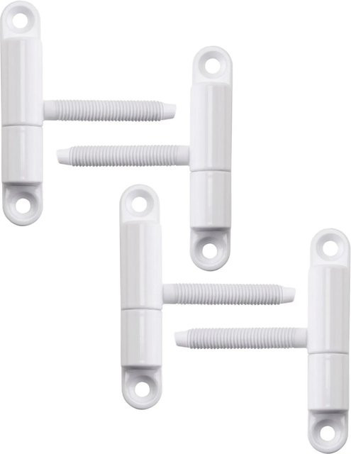SO-TECH 4er Set Einbohrband Butt Hinge aus Stahl in Weiß, Maße: Breite: 15 mm, Höhe: 83 mm, Zapfen: M8 x 50 mm - Bild 1