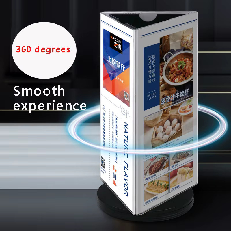 360 Grad drehbares Acryl Display-Regal für Menükarten und Getränkekarten in Transparent - Bild 2