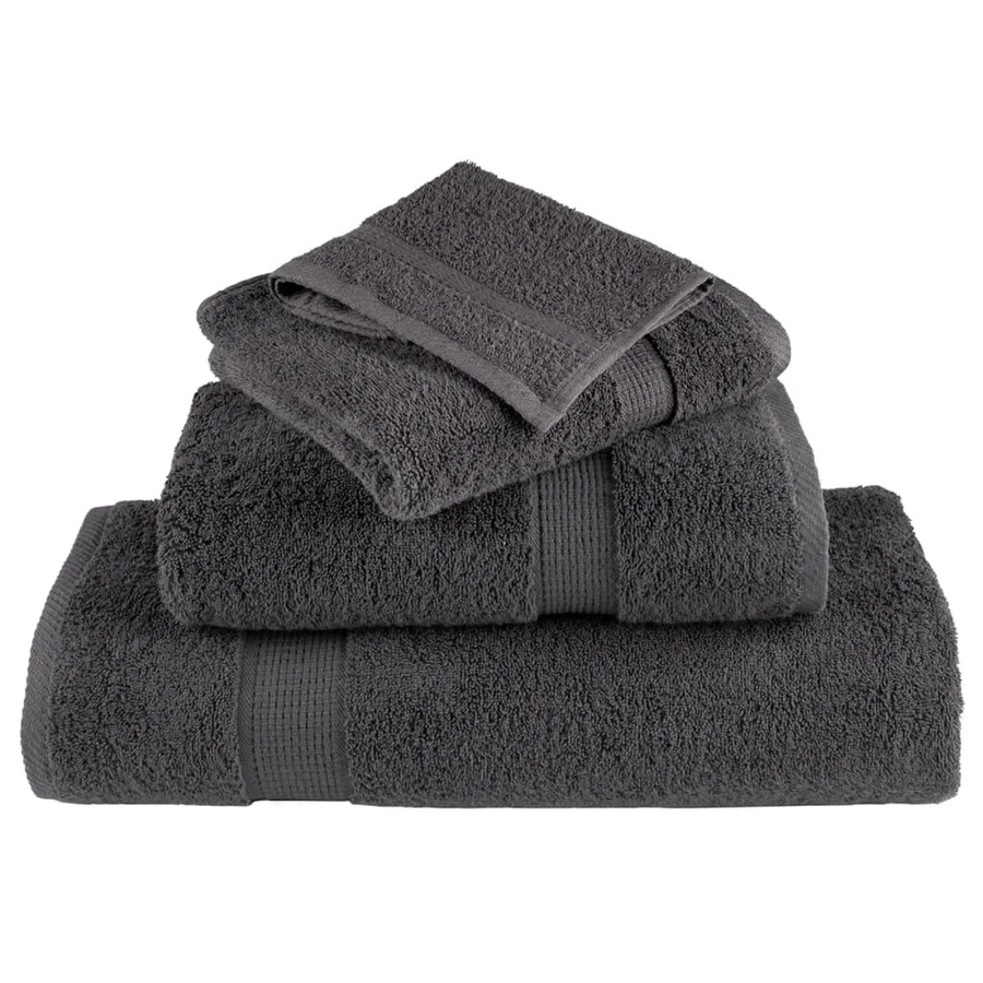 vidaXL Premium-Handtücher SOLUND, 4er-Set, Anthrazit, Baumwolle, 600 g/m², Breite: 50 cm, Länge: 100 cm - Bild 2