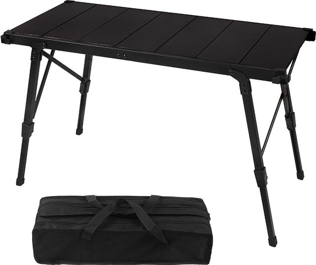 JUNGLE KING Camping IGT Tisch, zusammenklappbar und höhenverstellbar, schwarz, Metall - Bild 1