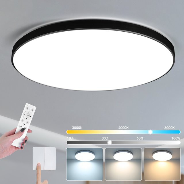 CANMEIJIA LED-Deckenleuchte mit Fernbedienung, dimmbar, Panel-Lampe in Weiß, Durchmesser: 47 cm, 50 W - Bild 1