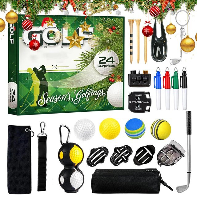 Weihnachts-Adventskalender mit Golf-Zubehör für Erwachsene als festliches Geschenk für die Familie - Bild 1