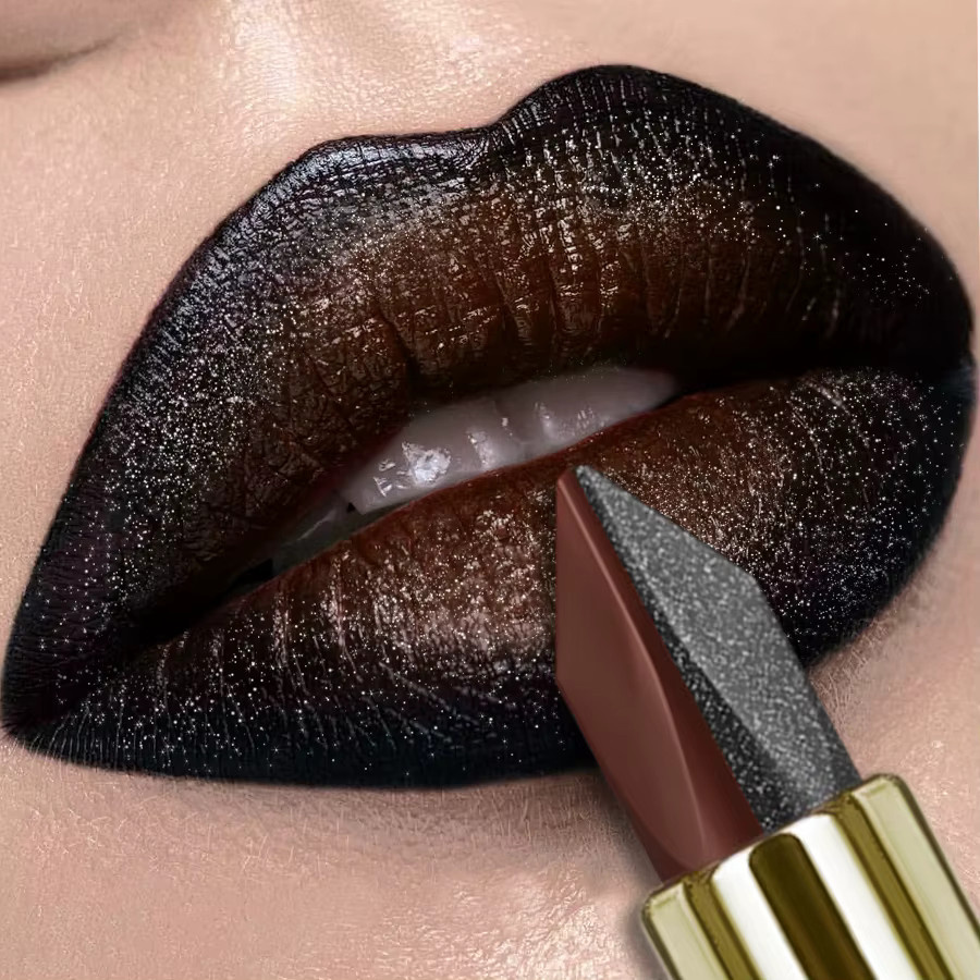 KAFURUX Lippenstift, Schokolade, Rot, Matte & Glitter, Wasserdicht - Bild 3