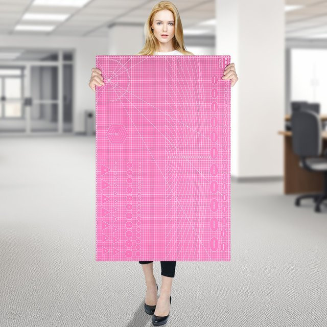 QJH DIY PVC-Schneidematte aus Leder-Bastelunterlage in Rosa Lila, B: 120 cm, H: 59,99 cm - Bild 1