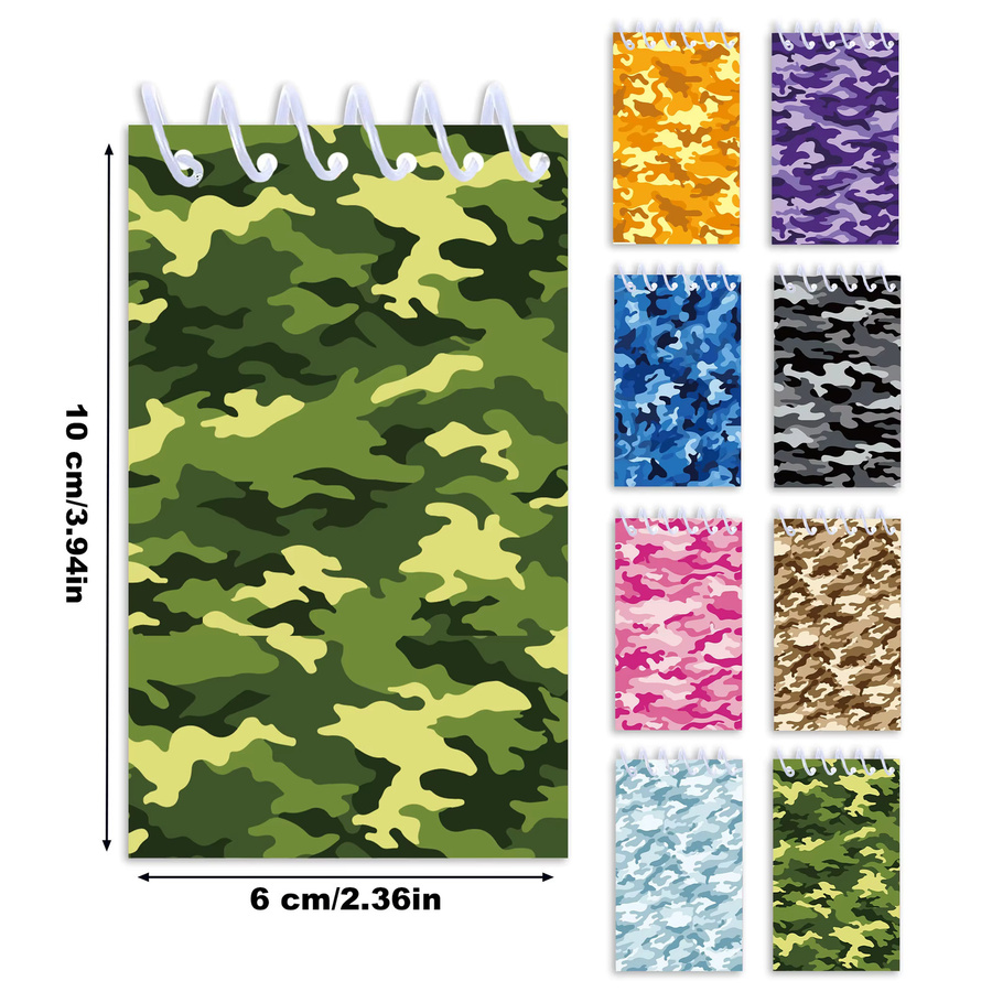 Camouflage Mini Memo Pad Spirale Notebook Set in Multicolour für Schule und Büro - Bild 5