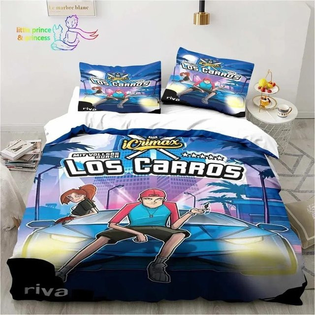 Icrimax 3D-Druck Bettwäsche-Set für Erwachsene mit Grafikdesign in Blau, bestehend aus Bettbezug und Kissenbezug, B/L: 173 x 218 cm - Bild 1