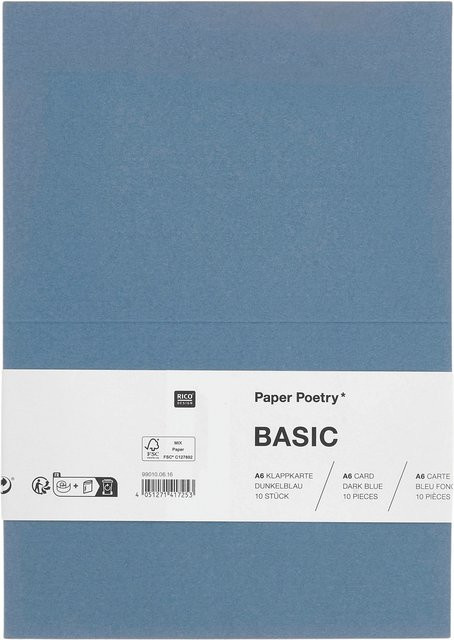 Rico Design Paper Poetry Klappkarten Basic A6 in Dunkelblau, 10 Stück - Bild 1
