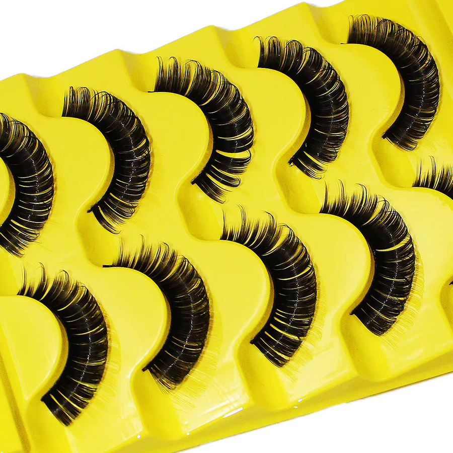 JIEFUXIN Falsche Wimpern DD Russische Faux Nerz, 2 Pack, 3D Flauschig - Bild 3