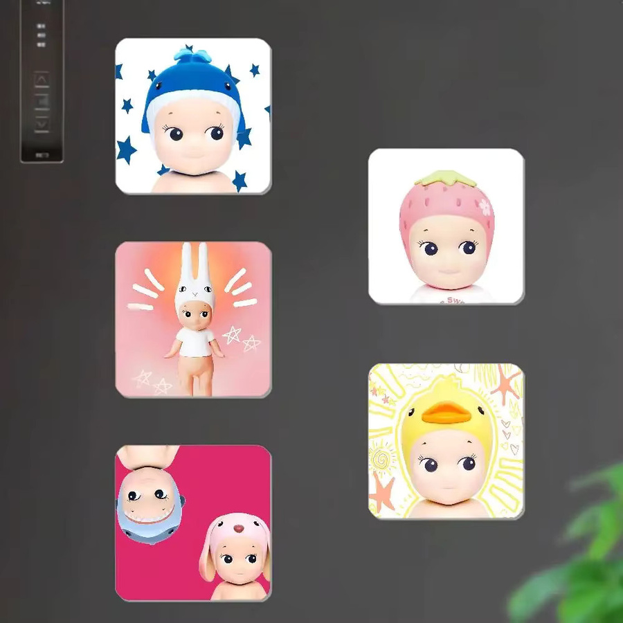 E-Elemental Kawaii Kühlschrankmagnet quadratische Aufkleber Mehrfarbig - Bild 2