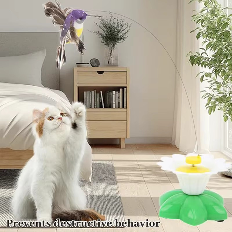 Otmagelu Lustiges fliegendes Vogel-Katzenspielzeug, mit Befestigungsband - Bild 2