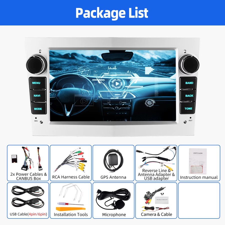 ESSGOO Drahtloses Android 15 Autoradio mit CarPlay und Wi-Fi für Opel Astra H G J Antara Vectra C B Vivaro Corsa C D Zafira B Multimedia-Player in Schwarz - Bild 6