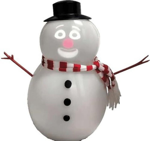Interaktiver sprechender Schneemann von MeFuPo mit Projektor und Lautsprecher, blinkende Weihnachtsdekoration in Deep Sapphire Blau und Weiß, Höhe: 30,0 cm, Breite: 19,0 cm, Tiefe: 19,0 cm - Bild 1