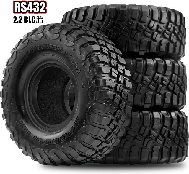 2,2" Crawler Reifen Gummireifen für 1/10 RC Auto, Schwarz - Bild 1