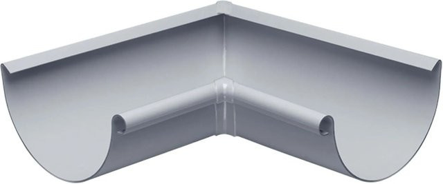 Inefa Rinnenwinkel 90 Grad Inneneck NW 180 Halbrund aus PVC in Grau - Bild 1