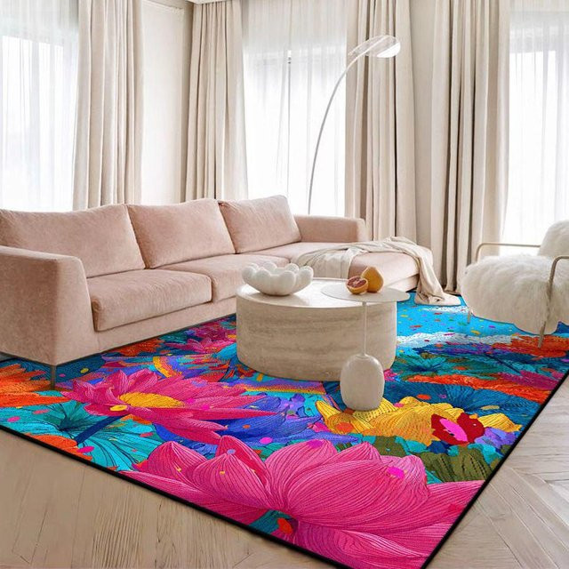 JGJG Moderner Abstrakter Teppich in Mehrfarbig, Weich und Waschbar, B/T: 90 x 60 cm - Bild 1