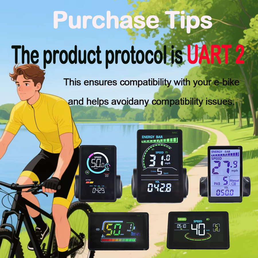 Mcezdy UART2 P3C Wasserdichtes LCD Display für Elektrische Fahrräder und E-Roller mit USB und UART, Schwarz, 5PIN - Bild 2