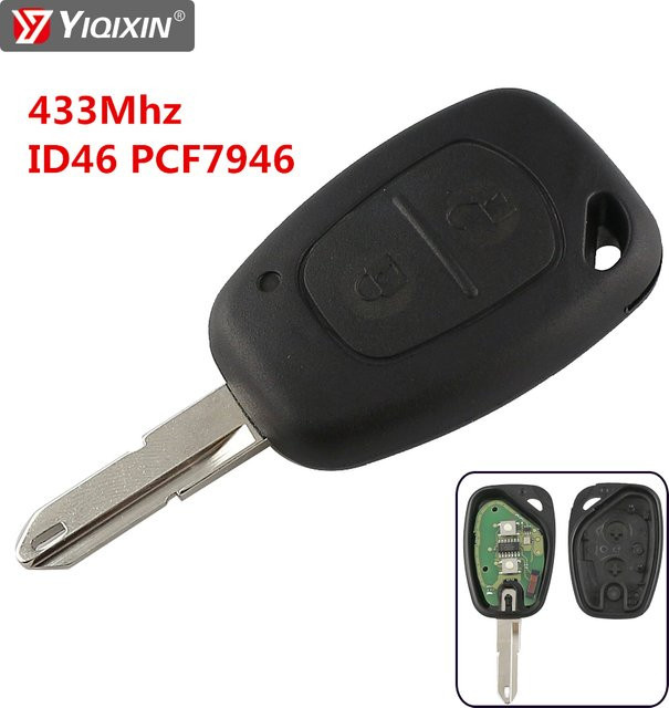 Yiqixin 433MHz ID46 Chip Autoschlüssel für Renault Master, Kangoo, Nissan Interstar, Primastar und Vauxhall Opel Vivaro in Schwarz - Bild 1